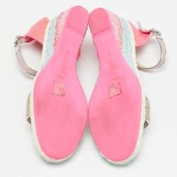 Sophia Webster Multicolor Fabric and Leather Lucita Wedge Sandals Size 41.5