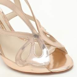 Sophia Webster Metallic Rose Gold  Cut Out Leather Slingback Sandals Size 38