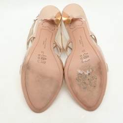 Sophia Webster Metallic Rose Gold  Cut Out Leather Slingback Sandals Size 38