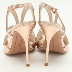 Sophia Webster Metallic Rose Gold  Cut Out Leather Slingback Sandals Size 38