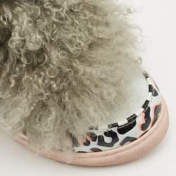 Sophia Webster Multicolor Fur and Leather Ankle Length Boots Size 37.5