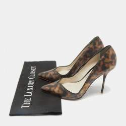 Pre Owned Sophia Webster Brown Printed Leather Izzy Pumps Size 37