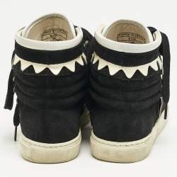 Sophia Webster Monochrome Suede and Patent Leather Riko High Top Sneakers Size 38