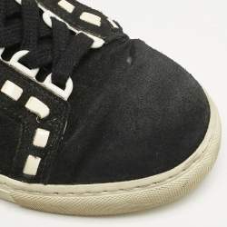 Sophia Webster Monochrome Suede and Patent Leather Riko High Top Sneakers Size 38