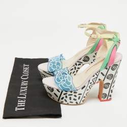 Sophia Webster Multicolor Leather And PVC Jade Malibu Platform Sandals Size 35