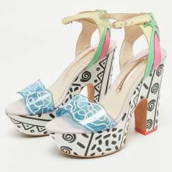 Sophia Webster Multicolor Leather And PVC Jade Malibu Platform Sandals Size 35