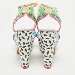 Sophia Webster Multicolor Leather And PVC Jade Malibu Platform Sandals Size 35