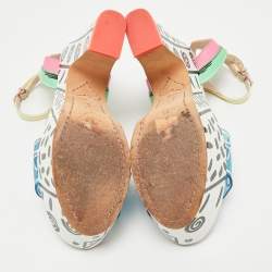 Sophia Webster Multicolor Leather And PVC Jade Malibu Platform Sandals Size 35