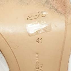 Sophia Webster Beige/Gold Cork and PVC Wildflower Slide Sandals Size 41