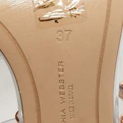Pre Owned Sophia Webster Sliver Leather And PVC Crystal Embellished Ankle Strap Sandals Size 37