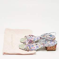 Pre Owned Sophia Webster Multicolor Leather Ankle Tie Flat Sandals Size 40