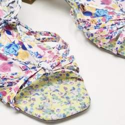 Pre Owned Sophia Webster Multicolor Leather Ankle Tie Flat Sandals Size 40