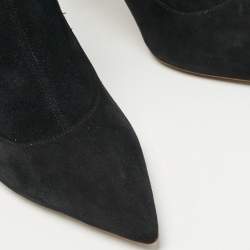 Pre Owned Sophia Webster Black Suede Stretch Crystal Embellished Ankle Boots Size 41