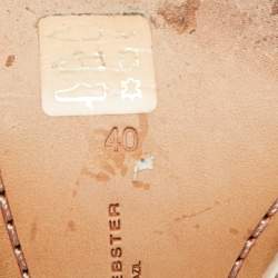 Pre Owned Sophia Webster Rose Gold Leather Rosalind Crystal Heel Ankle Strap Sandals Size 40