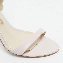 Pre Owned Sophia Webster Light/Gold Pink Glitter and Leather Heavenly Ankle Strap Sandals Size 40