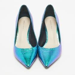 Pre Owned Sophia Webster Multicolor Iridescent Leather Rio Pumps Size 39.5