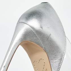 Pre Owned Sophia Webster Silver/Pink Leather and  PVC Daria Pointed Toe Pumps Size 38.5