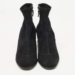 Pre Owned Sophia Webster Black Suede Felicity Mid Ankle Length Boots Size 40
