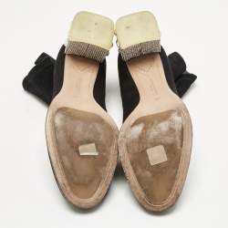 Pre Owned Sophia Webster Black Suede Felicity Mid Ankle Length Boots Size 40