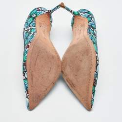 Pre Owned Sophia Webster For J.Crew Multicolour Printed Fabric Pointed Toe Pumps Size 38