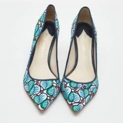 Pre Owned Sophia Webster For J.Crew Multicolour Printed Fabric Pointed Toe Pumps Size 38
