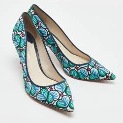 Pre Owned Sophia Webster For J.Crew Multicolour Printed Fabric Pointed Toe Pumps Size 38