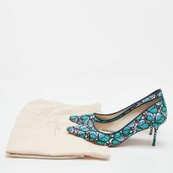 Pre Owned Sophia Webster For J.Crew Multicolour Printed Fabric Pointed Toe Pumps Size 38