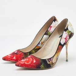 Pre Owned Sophia Webster For J.Crew Multicolor Floral Print Fabric Pointed Toe Pumps Size 38