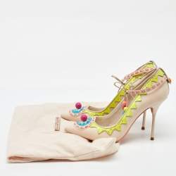 Pre Owned Sophia Webster Multicolor Leather Remmie Ankle Tie Pumps Size 38