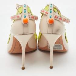 Pre Owned Sophia Webster Multicolor Leather Remmie Ankle Tie Pumps Size 38