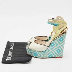 Pre Owned Sophia Webster Multicolor Leather Lucita Espadrille Wedge Sandals Size 35