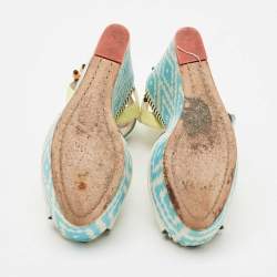 Pre Owned Sophia Webster Multicolor Leather Lucita Espadrille Wedge Sandals Size 35