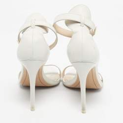 Pre Owned Sophia Webster White Leather Nicole Ankle Strap Sandals Size 38.5