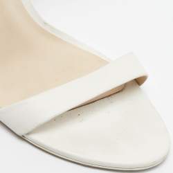Pre Owned Sophia Webster White Leather Nicole Ankle Strap Sandals Size 38.5