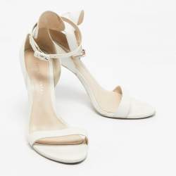 Pre Owned Sophia Webster White Leather Nicole Ankle Strap Sandals Size 38.5
