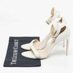 Pre Owned Sophia Webster White Leather Nicole Ankle Strap Sandals Size 38.5