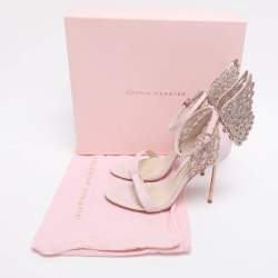 Pre Owned Sophia Webster Pink Leather and Glitter Chiara Ankle Strap Sandals Size 36