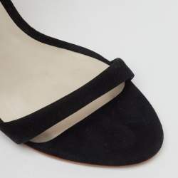 Pre Owned Sophia Webster Black/Rose Gold Patent Leather and Suede Evangeline Ankle Strap Sandals Size 39