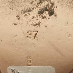 Pre Owned Sophia Webster Silver Foil Leather Crystal Embellished Heel Slide Sandals Size 37