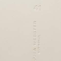 Pre Owned Sophia Webster Silver Leather Madame Butterfly Slingback Flat Slides Size 41