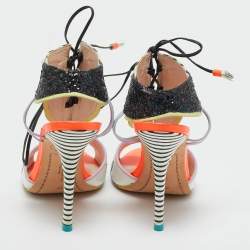 Pre Owned Sophia Webster Multicolor Glitter and Leather Riko Sandals Size 37