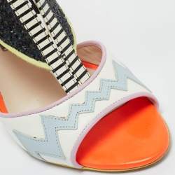 Pre Owned Sophia Webster Multicolor Glitter and Leather Riko Sandals Size 37