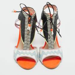 Pre Owned Sophia Webster Multicolor Glitter and Leather Riko Sandals Size 37