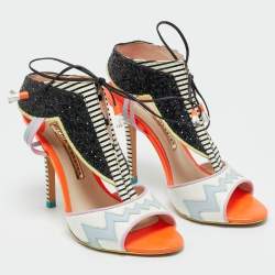 Pre Owned Sophia Webster Multicolor Glitter and Leather Riko Sandals Size 37