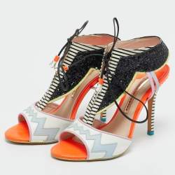 Pre Owned Sophia Webster Multicolor Glitter and Leather Riko Sandals Size 37