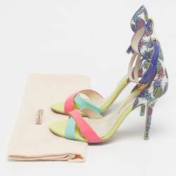 Pre Owned Sophia Webster Multicolor Leather and Printed Fabric Nicole Ankle Strap Sandals Size 40