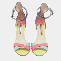 Pre Owned Sophia Webster Multicolor Leather and Printed Fabric Nicole Ankle Strap Sandals Size 40