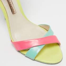 Pre Owned Sophia Webster Multicolor Leather and Printed Fabric Nicole Ankle Strap Sandals Size 40