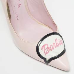 Pre Owned Sophia Webster for Barbie Light Pink Leather Barbie Doll Slingback Sandals Size 39