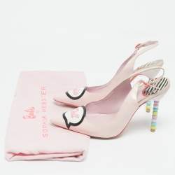 Pre Owned Sophia Webster for Barbie Light Pink Leather Barbie Doll Slingback Sandals Size 39